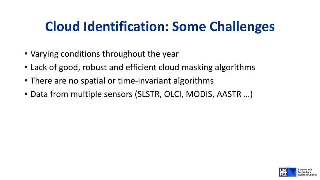 cloud identification some challenges