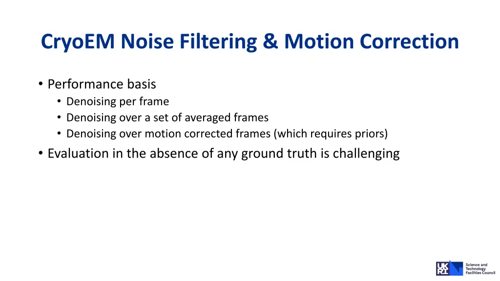 cryoem noise filtering motion correction