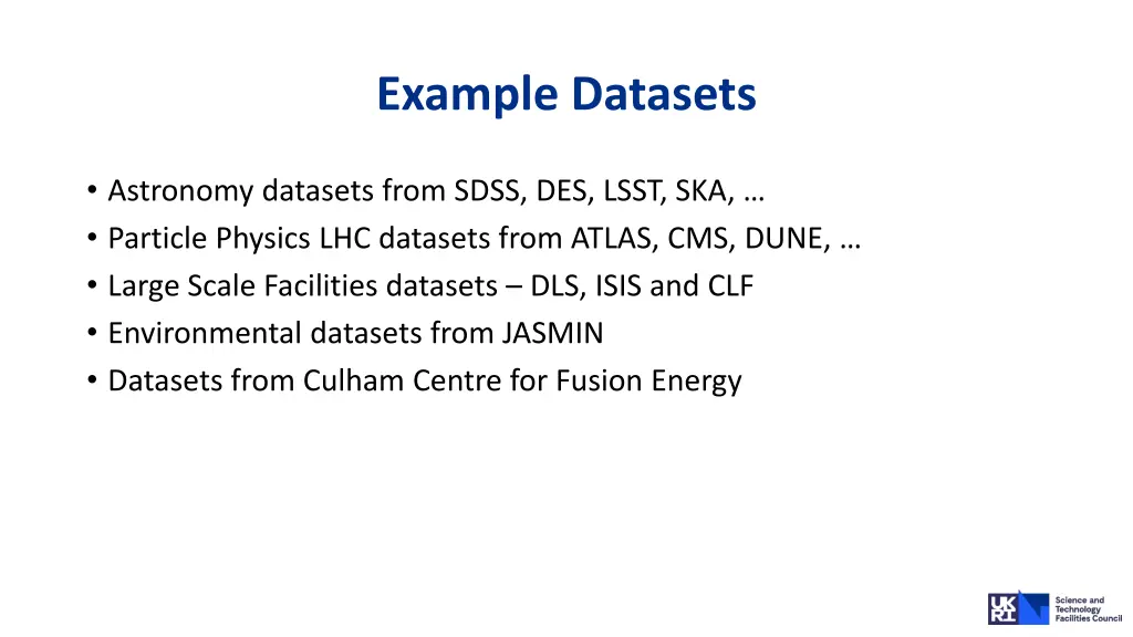 example datasets