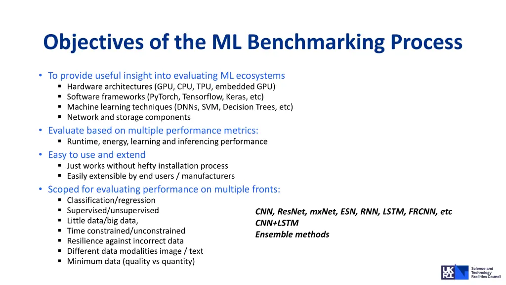 objectives of the ml benchmarking process 4