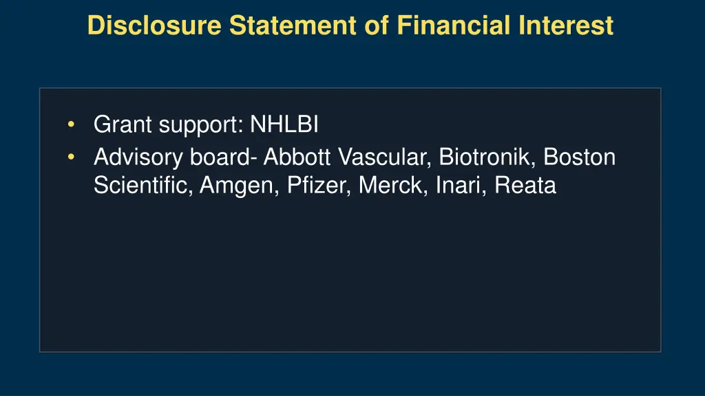 disclosure statement of financial interest