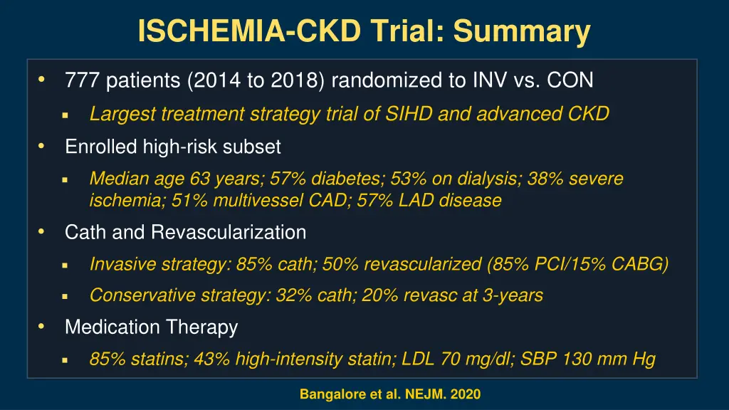 ischemia ckd trial summary