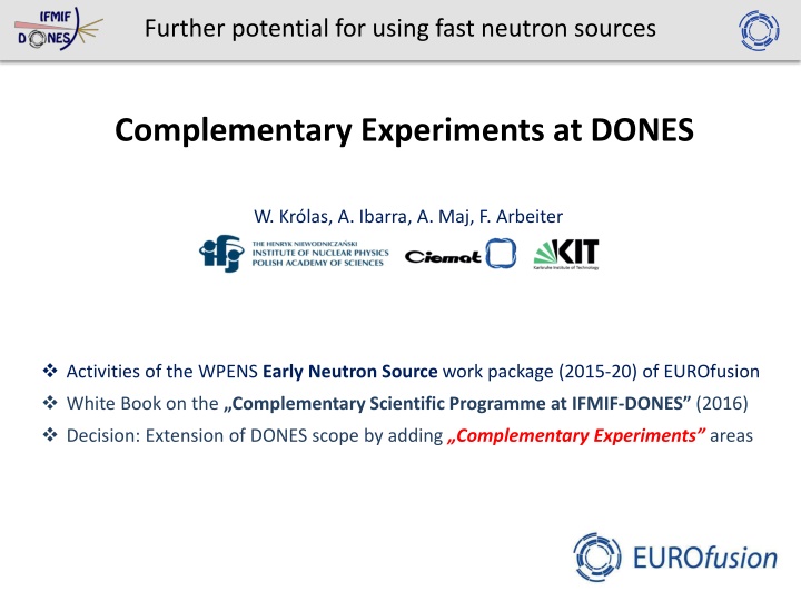 further potential for using fast neutron sources