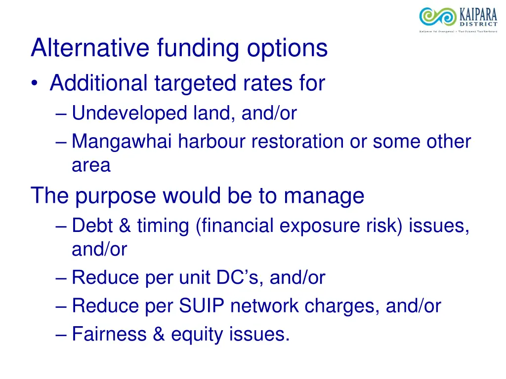 alternative funding options additional targeted