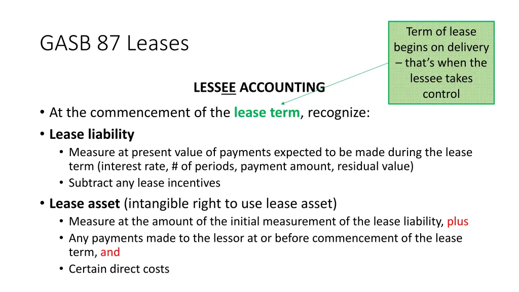 term of lease begins on delivery that s when