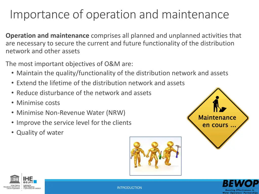 importanceof operationand maintenance