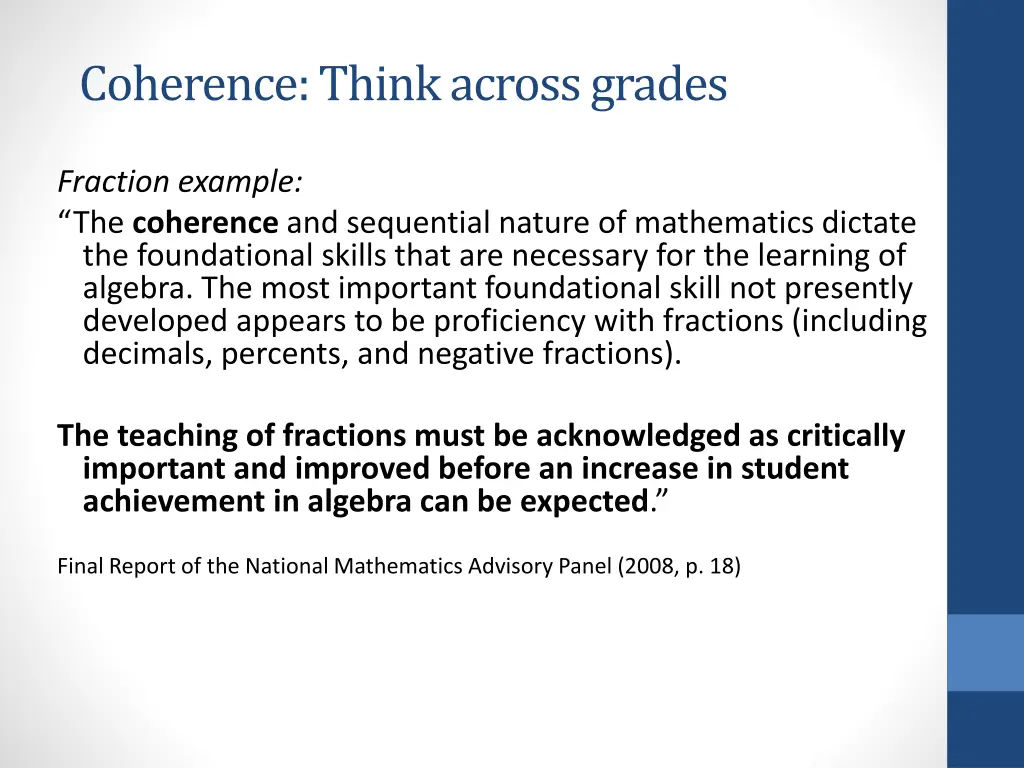 coherence think across grades