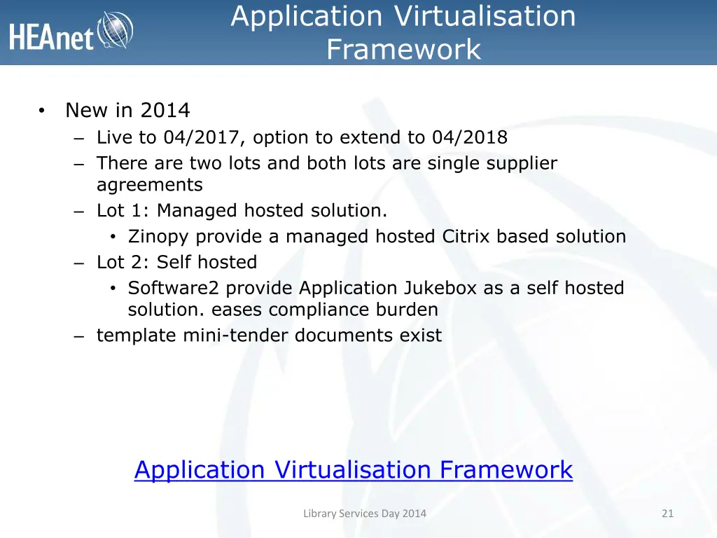 application virtualisation framework