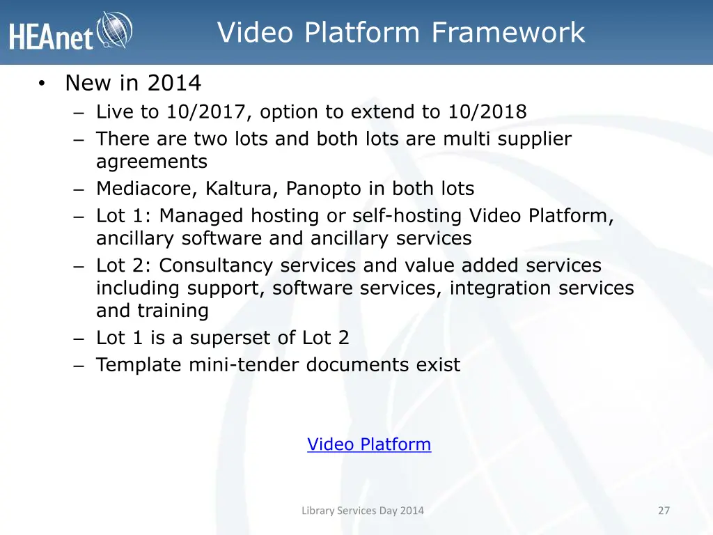 video platform framework