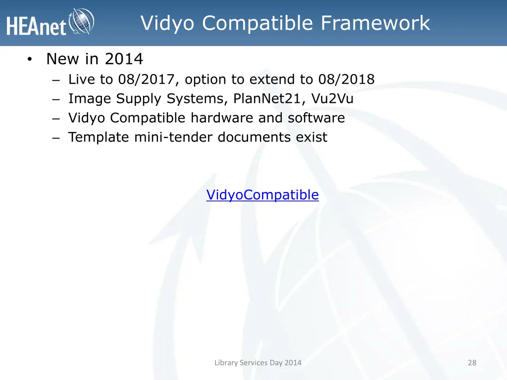 vidyo compatible framework