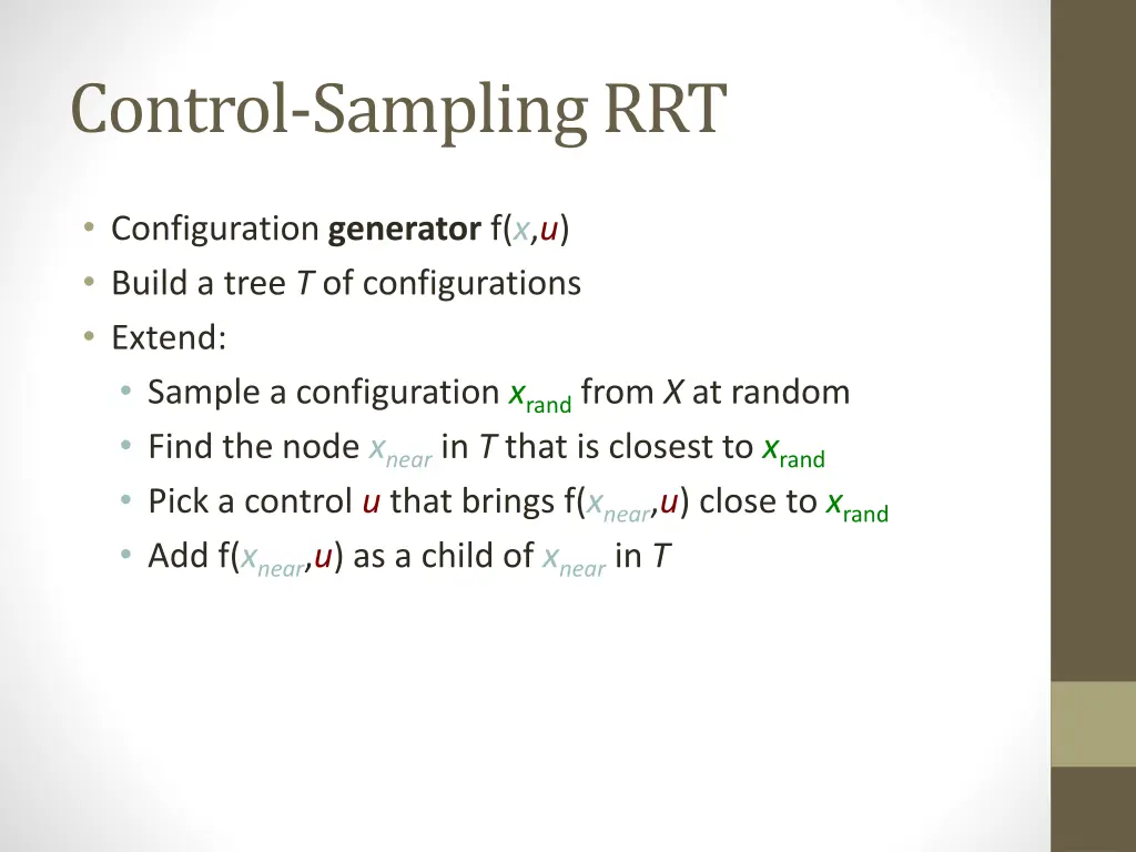 control sampling rrt