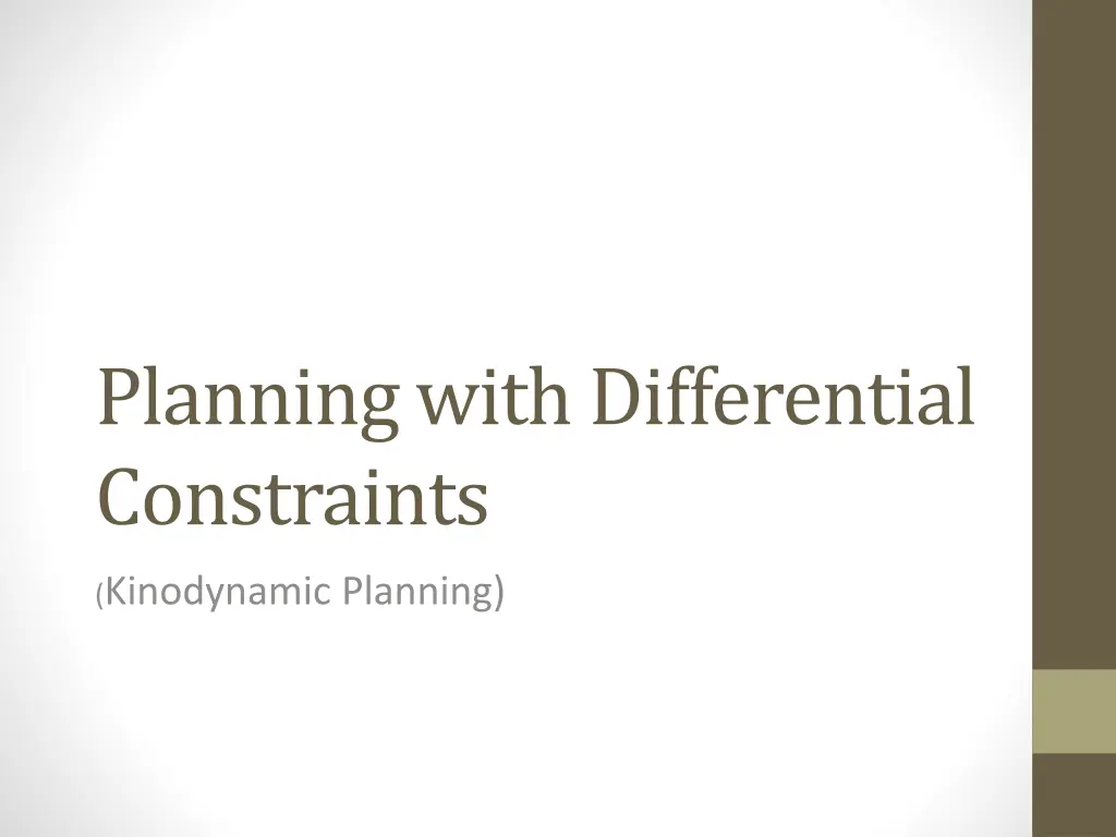 planning with differential constraints