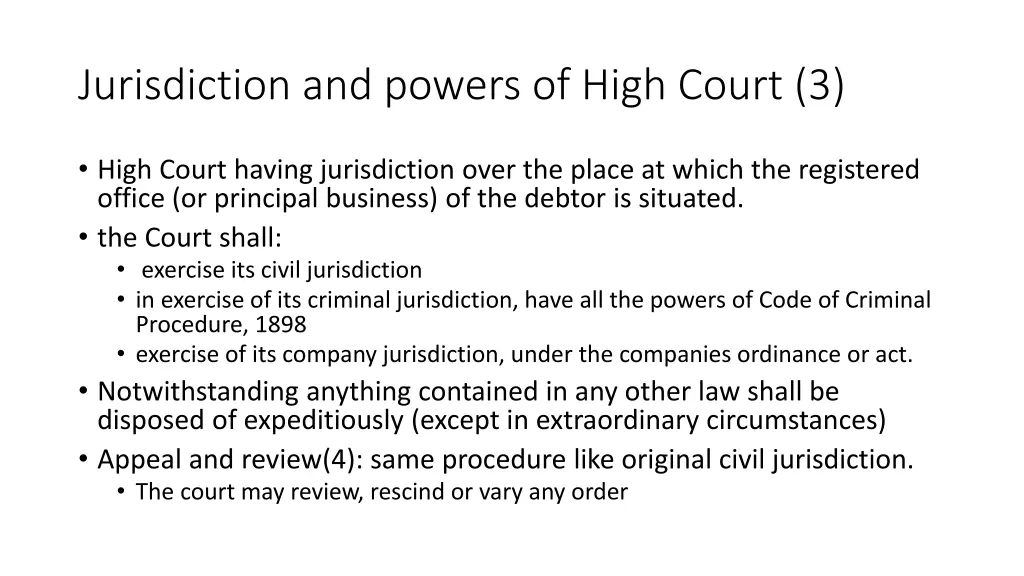 jurisdiction and powers of high court 3