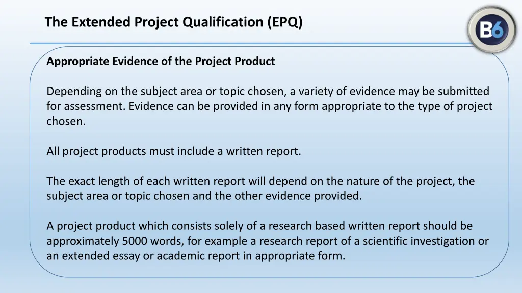 the extended project qualification epq 10