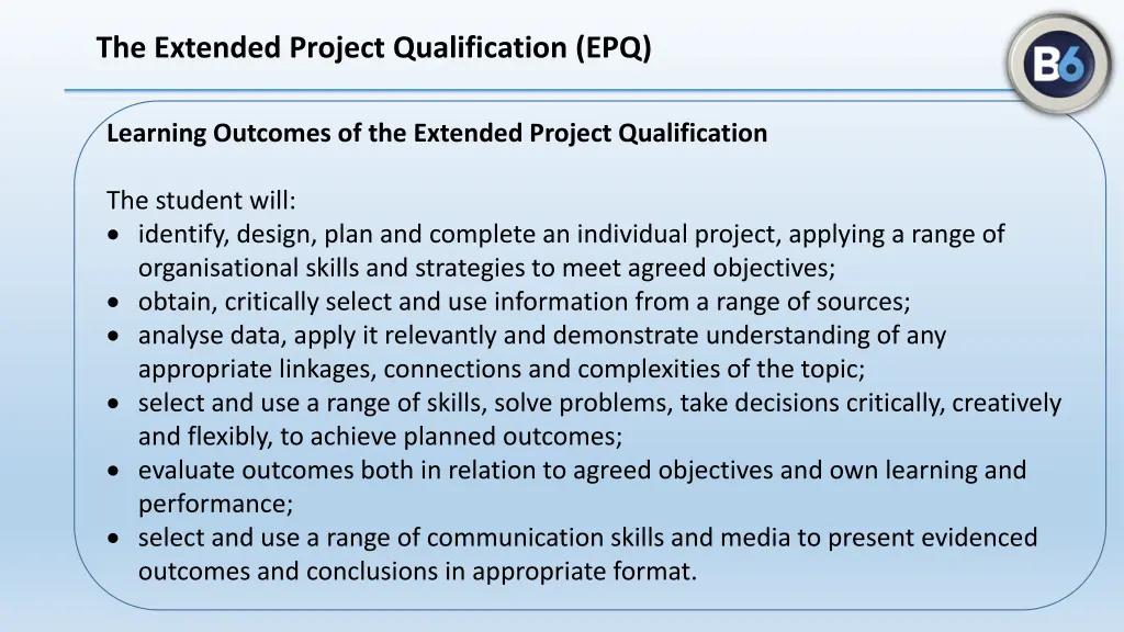 the extended project qualification epq 3