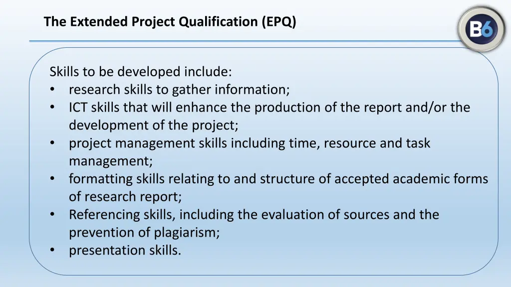 the extended project qualification epq 4