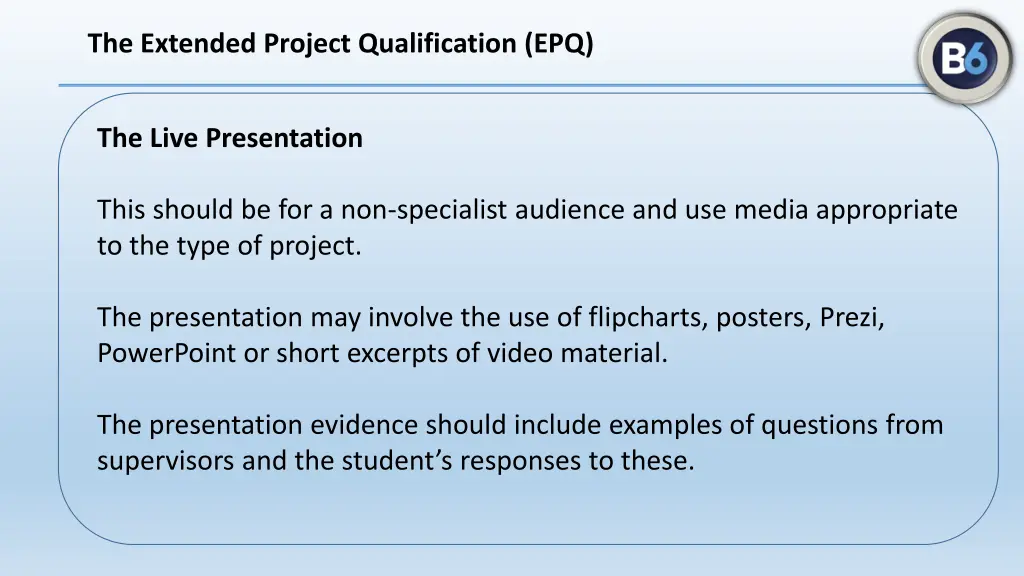 the extended project qualification epq 9