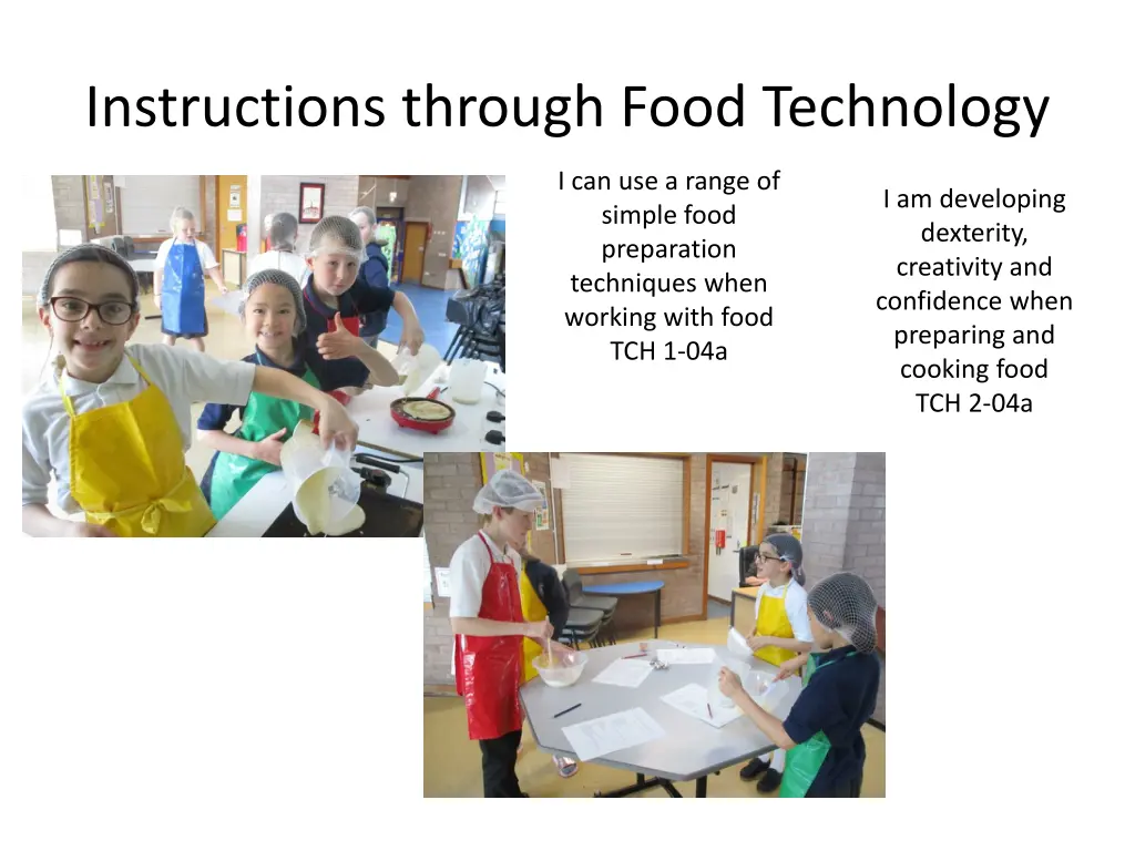 instructions through food technology