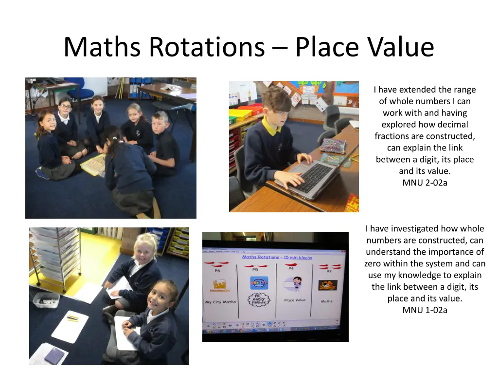 maths rotations place value