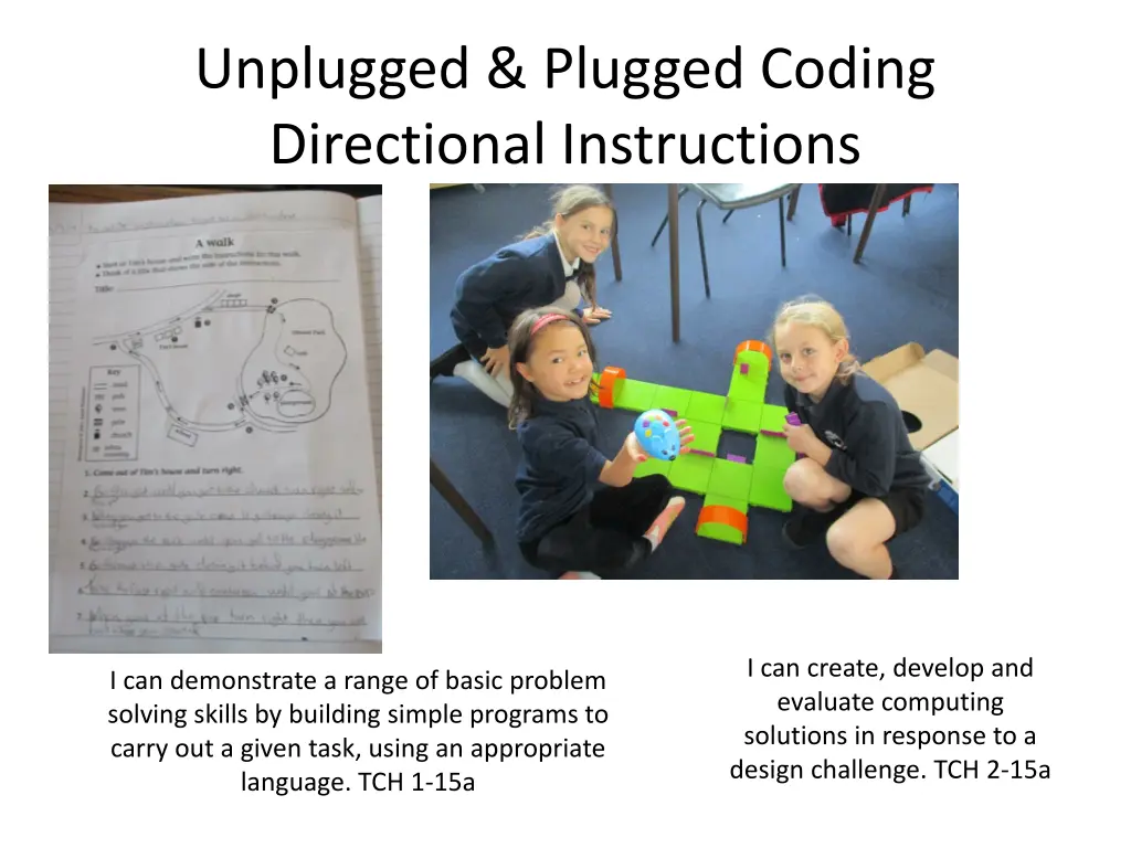 unplugged plugged coding directional instructions