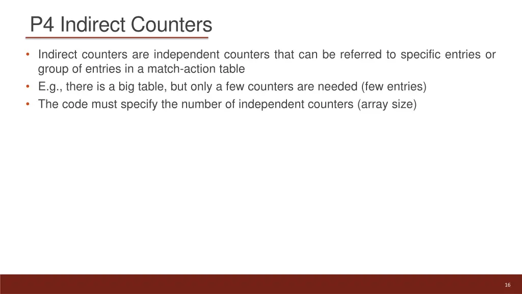 p4 indirect counters