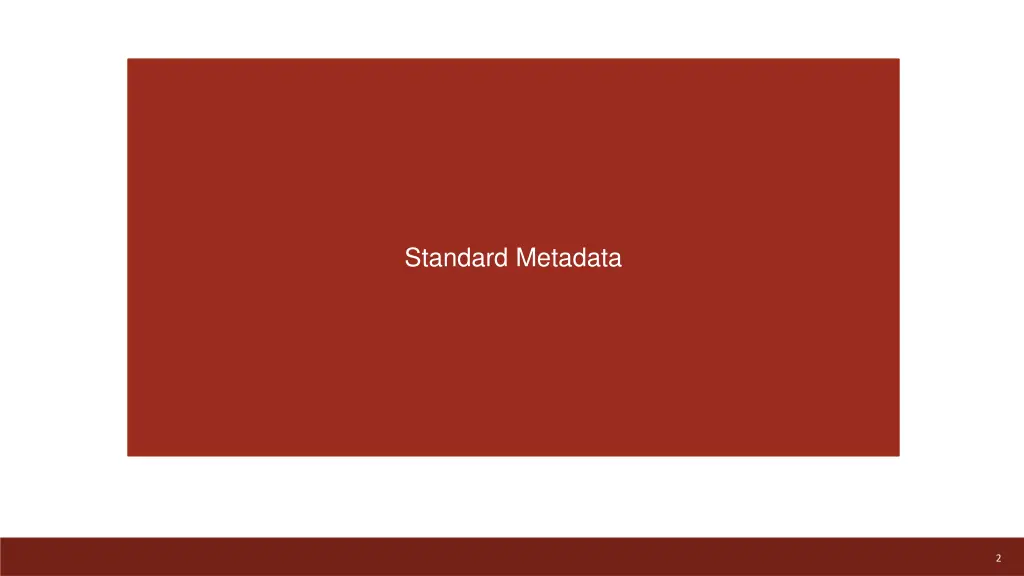 standard metadata