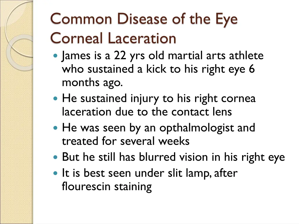 common disease of the eye corneal laceration