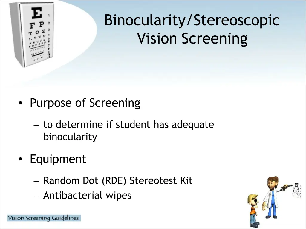 binocularity stereoscopic vision screening 1