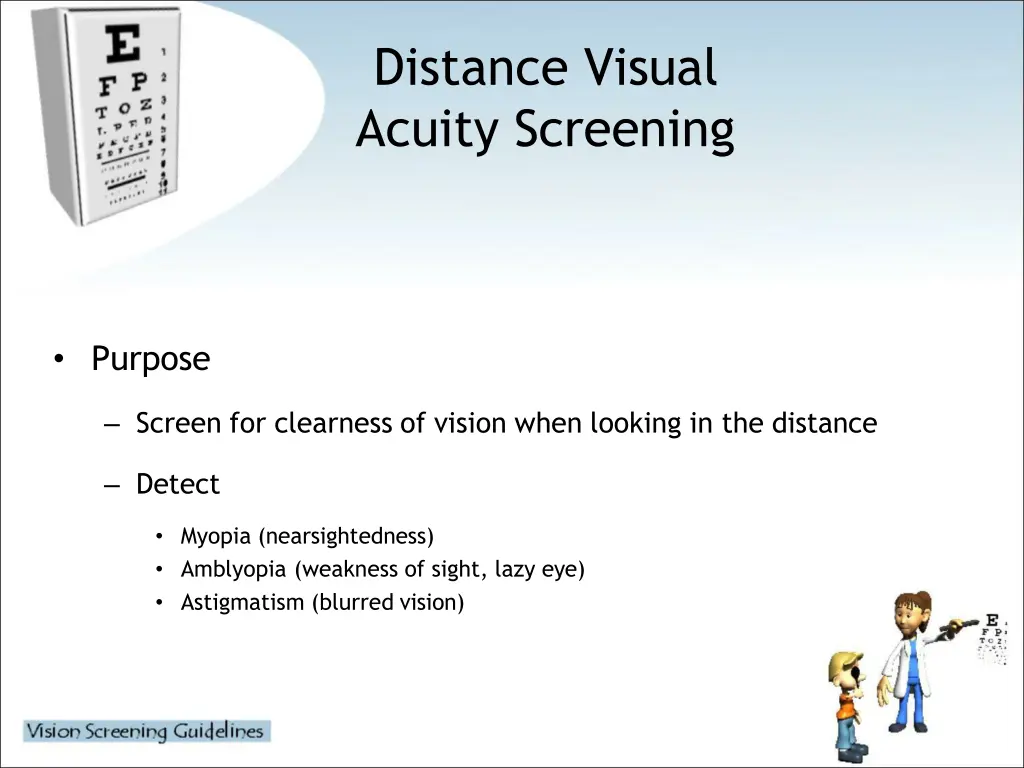 distance visual acuity screening