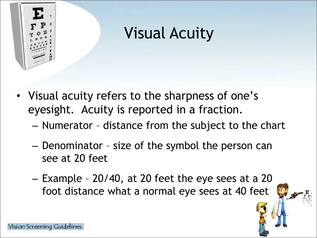 visual acuity