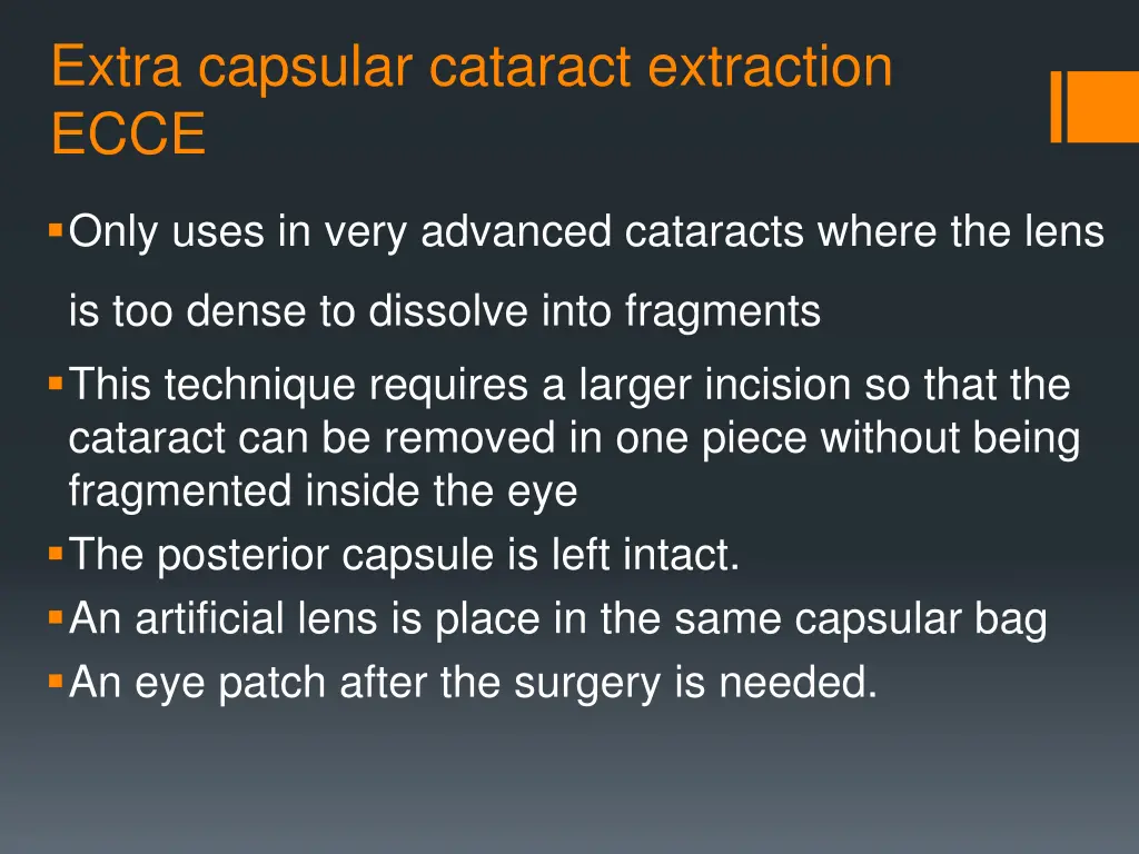 extra capsular cataract extraction ecce