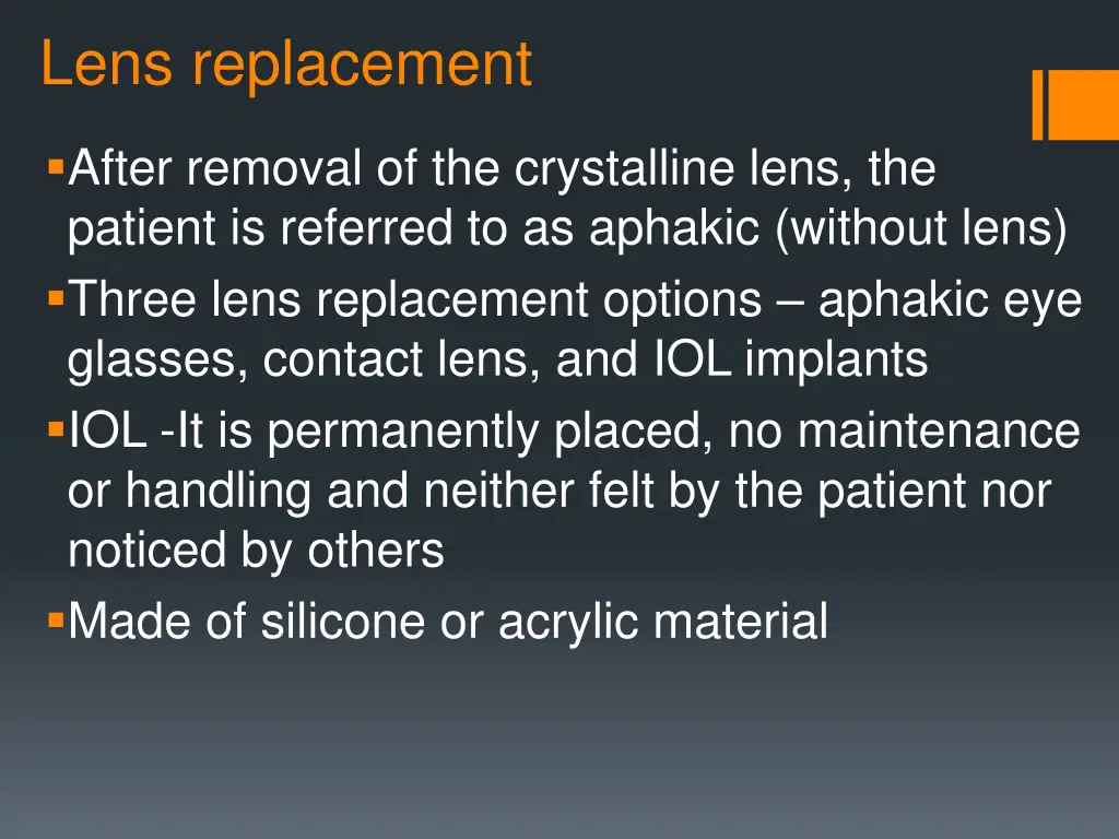 lens replacement