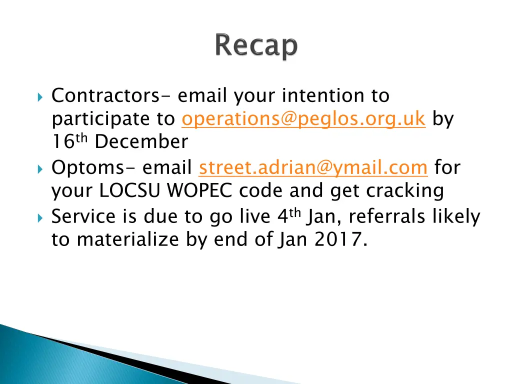 contractors email your intention to participate