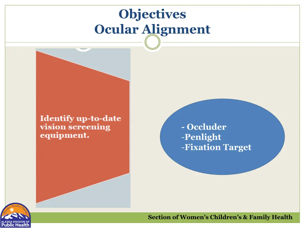 objectives ocular alignment