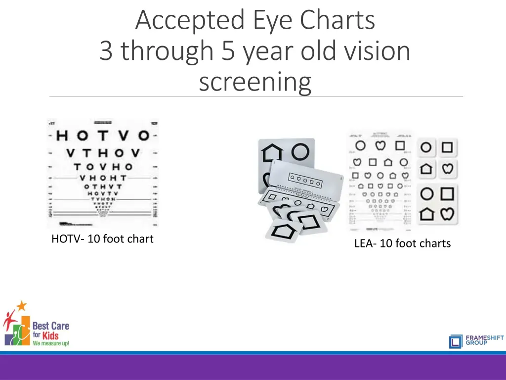 accepted eye charts 3 through 5 year old vision