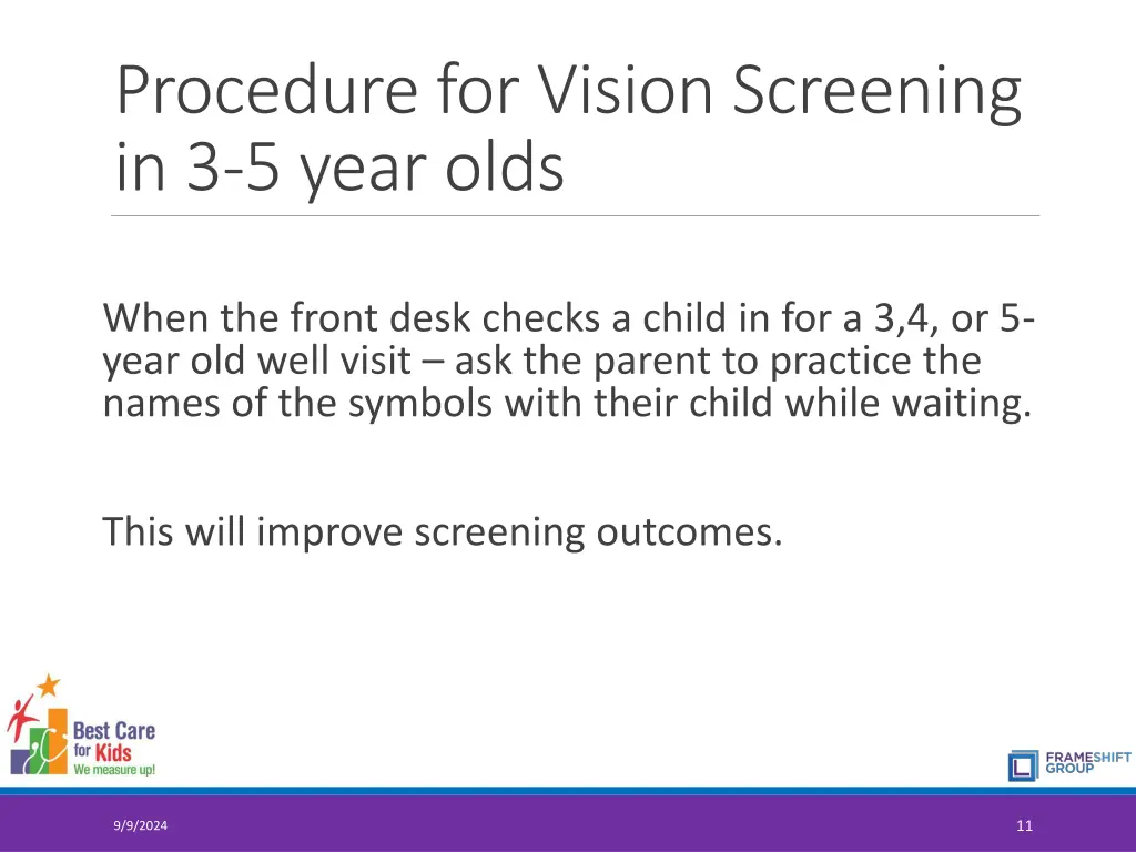 procedure for vision screening in 3 5 year olds 1