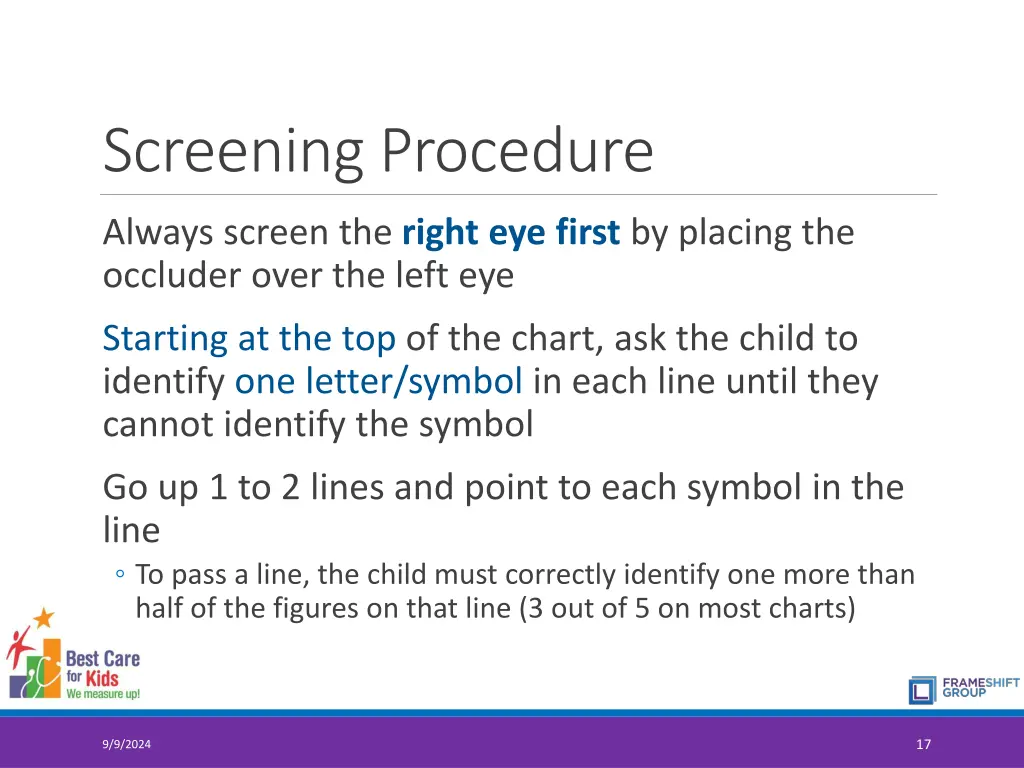 screening procedure