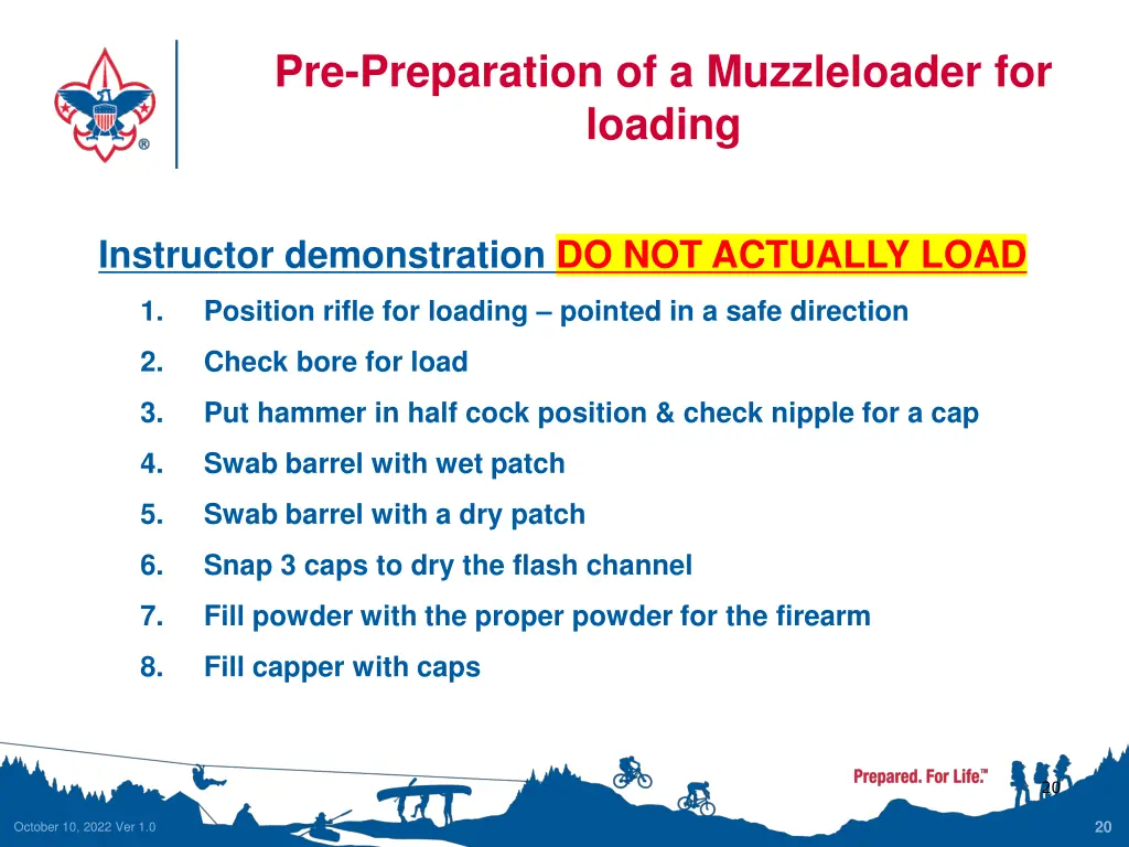 pre preparation of a muzzleloader for loading