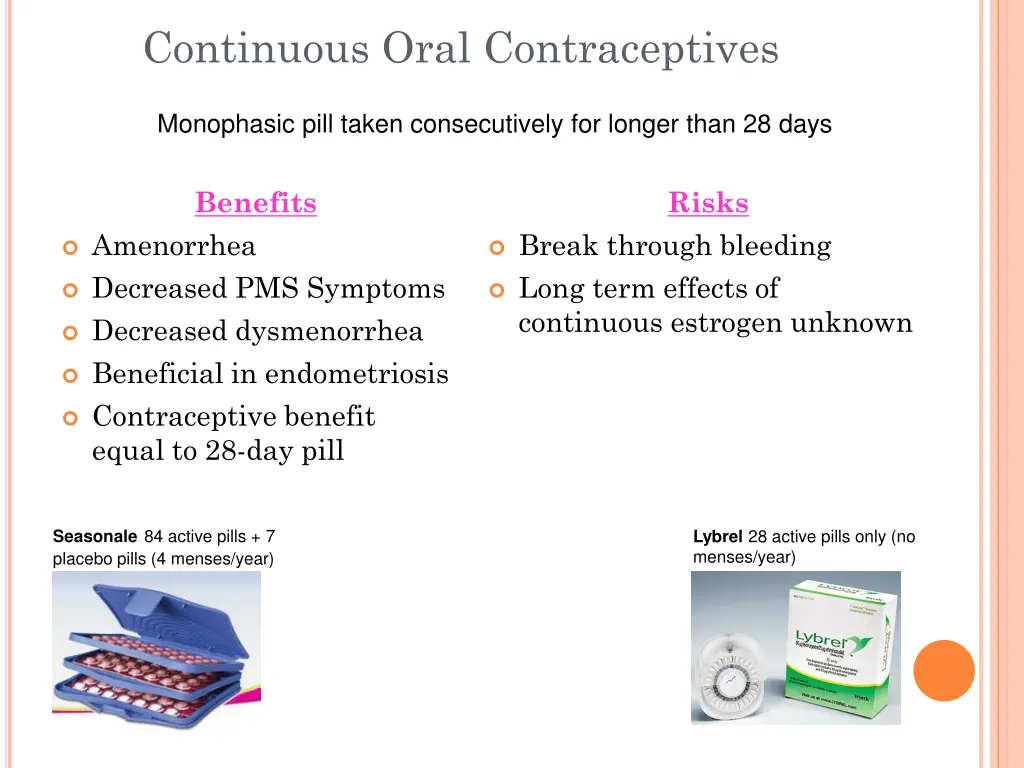 continuous oral contraceptives