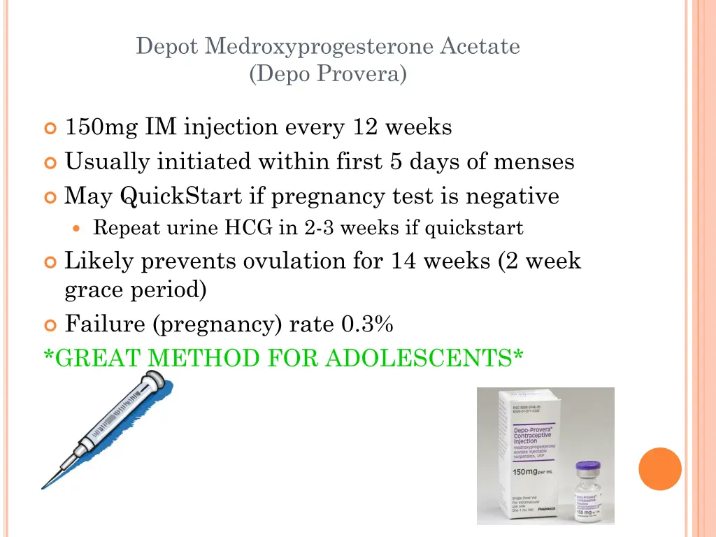 depot medroxyprogesterone acetate depo provera