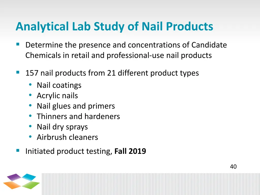 analytical lab study of nail products