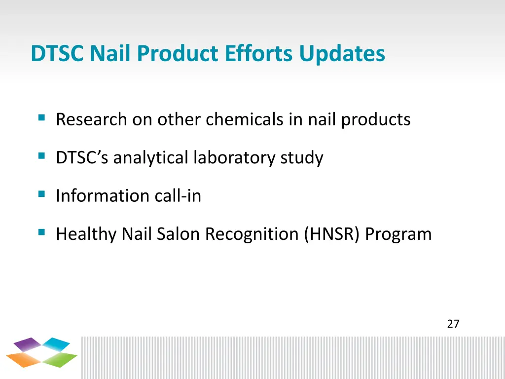 dtsc nail product efforts updates