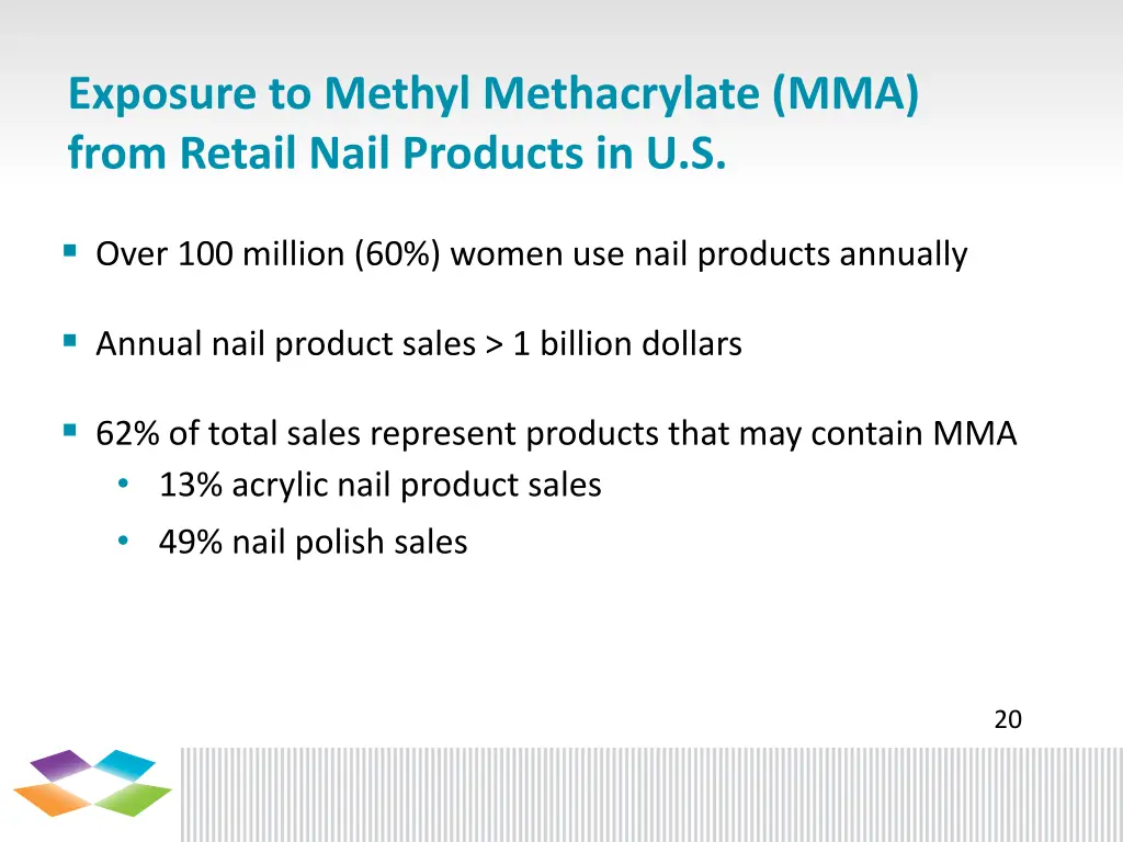 exposure to methyl methacrylate mma from retail 1