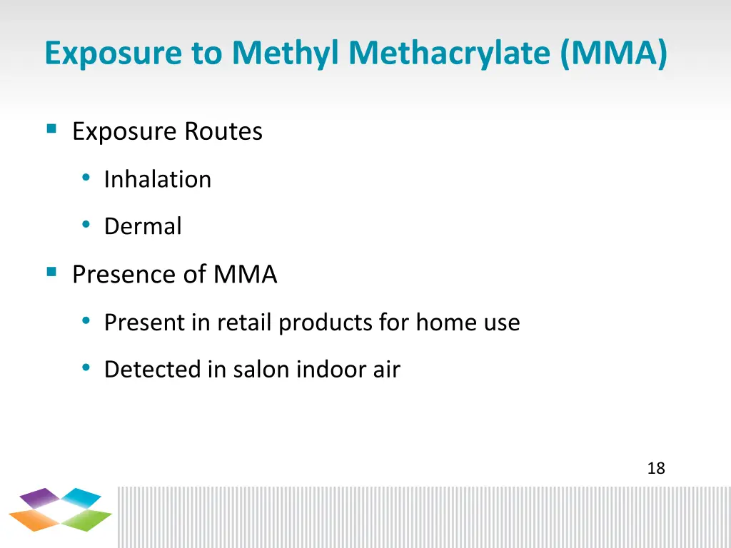 exposure to methyl methacrylate mma