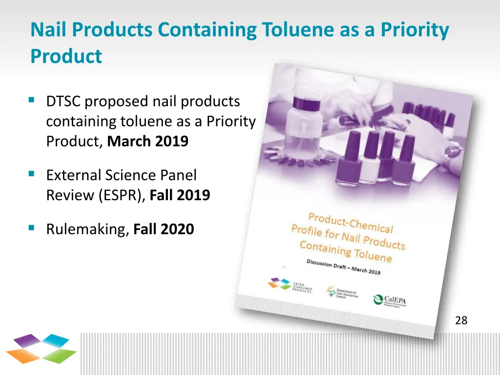 nail products containing toluene as a priority