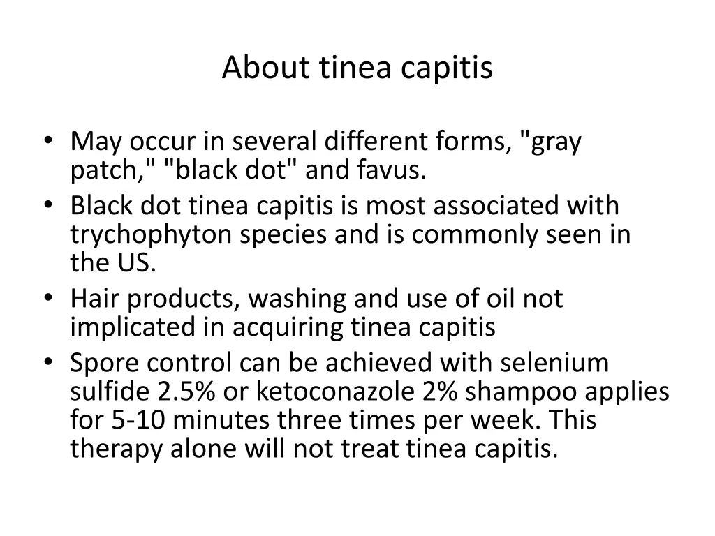 about tinea capitis