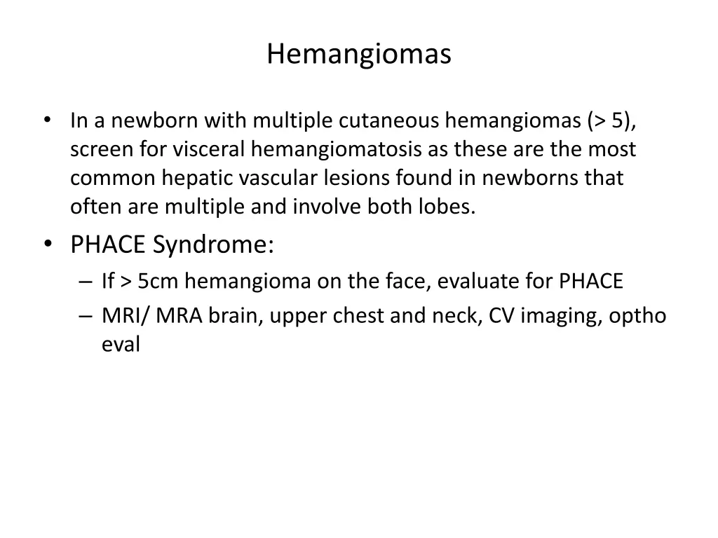 hemangiomas