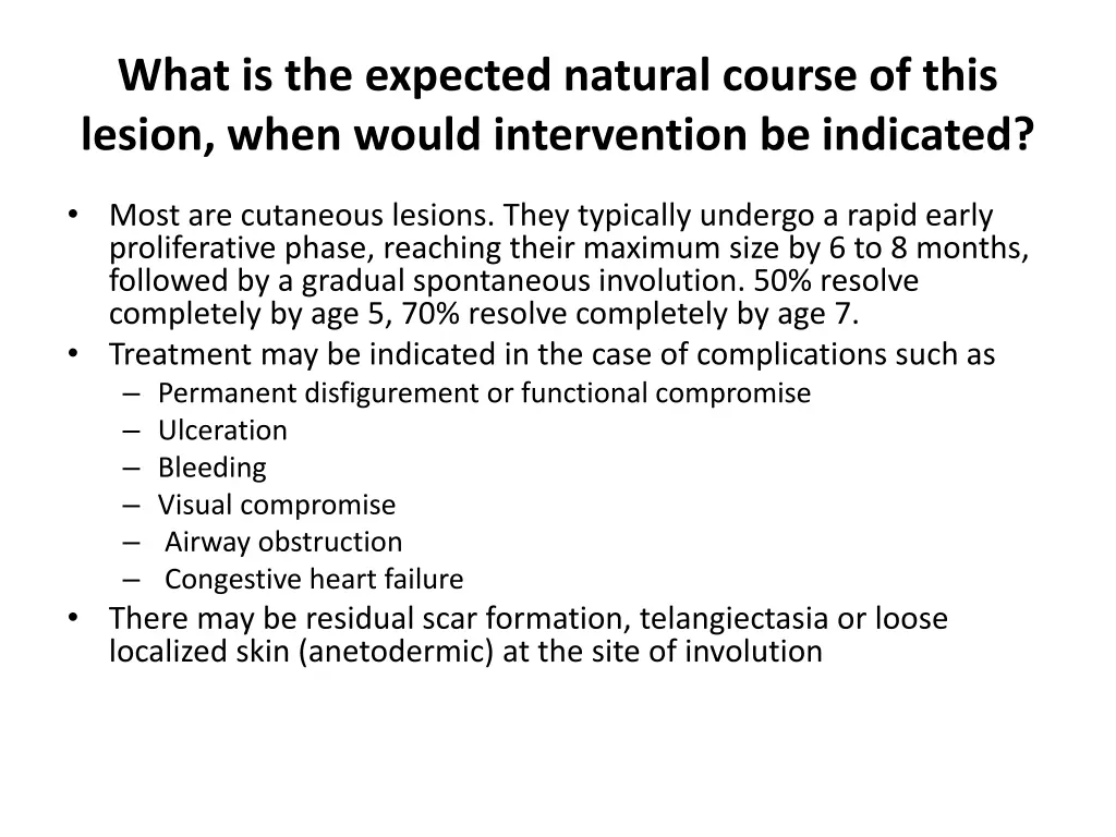 what is the expected natural course of this