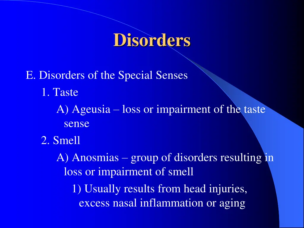 disorders