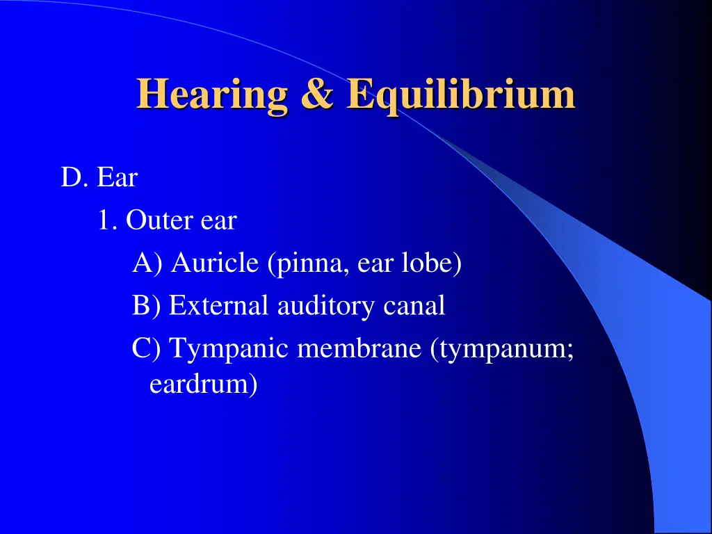 hearing equilibrium